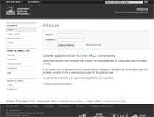 Tablet Screenshot of alliance.anu.edu.au