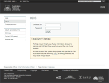 Tablet Screenshot of isis.anu.edu.au